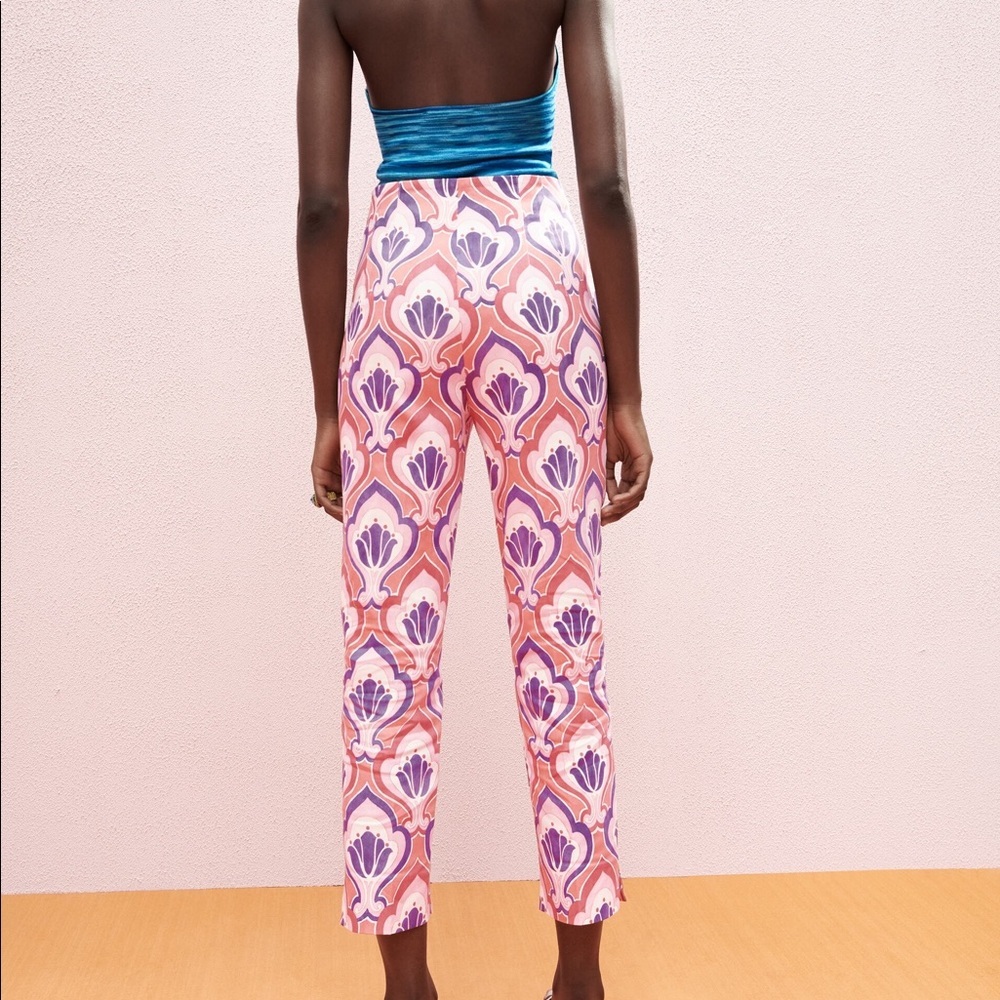 NWT Zara Printed Slim Fit Pants - Picture 2 of 11